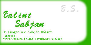 balint sabjan business card