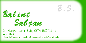 balint sabjan business card